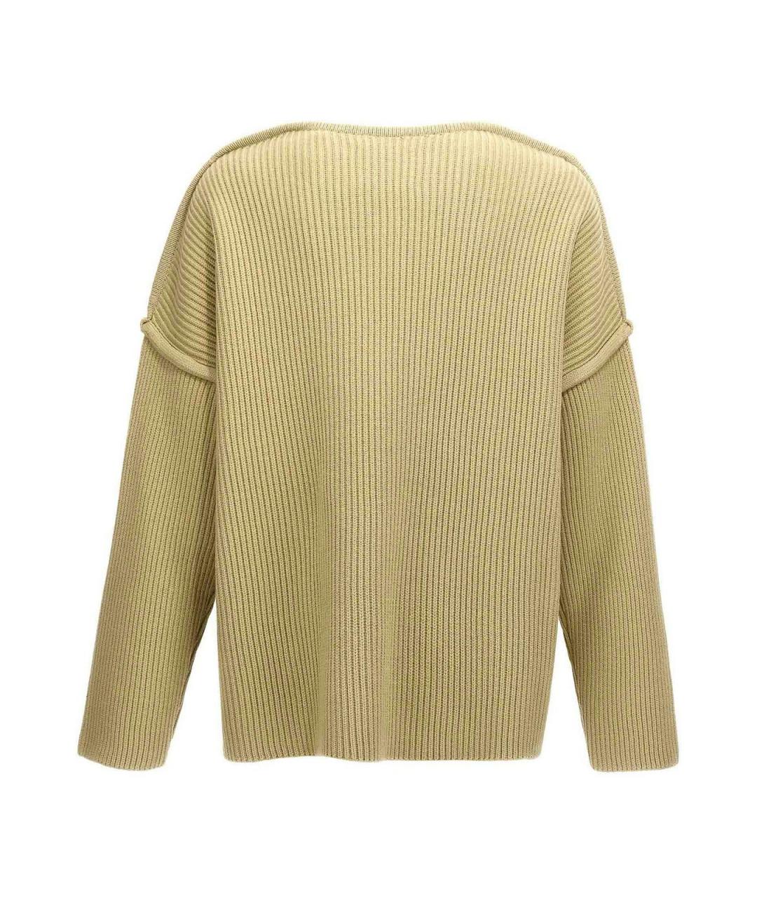 JIL SANDER Зеленый шерстяной кардиган, фото 2