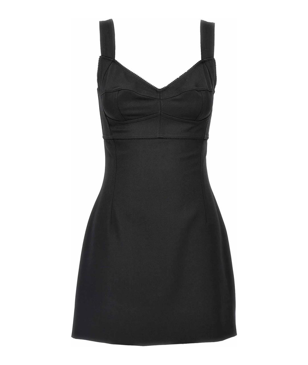 DOLCE&GABBANA Черное шерстяное повседневное платье, фото 1