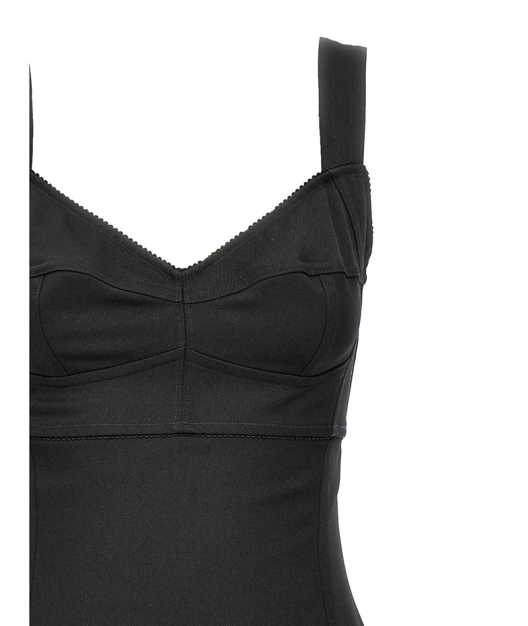 DOLCE&GABBANA Черное шерстяное повседневное платье, фото 3