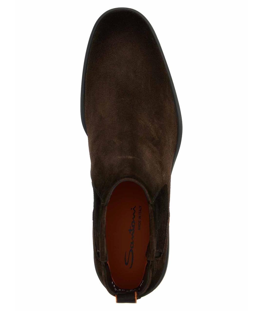 SANTONI Коричневые замшевые низкие ботинки, фото 4