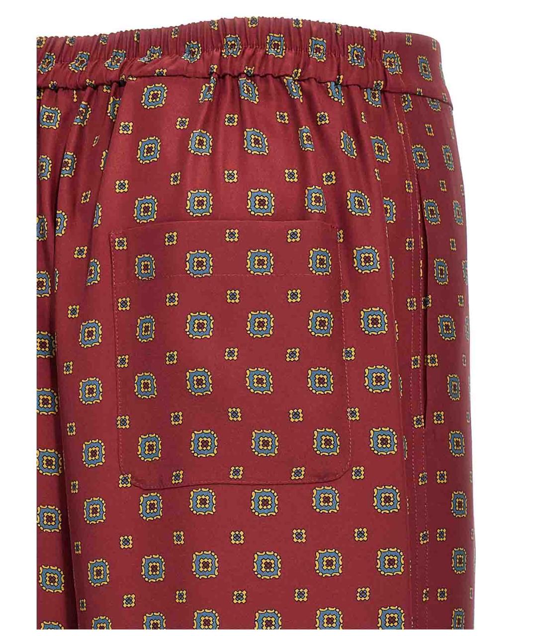 MOSCHINO Бордовые шелковые брюки широкие, фото 4