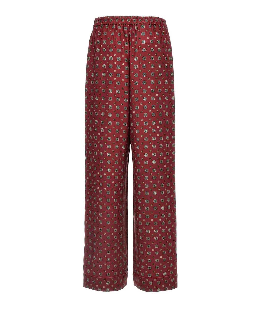 MOSCHINO Бордовые шелковые брюки широкие, фото 2