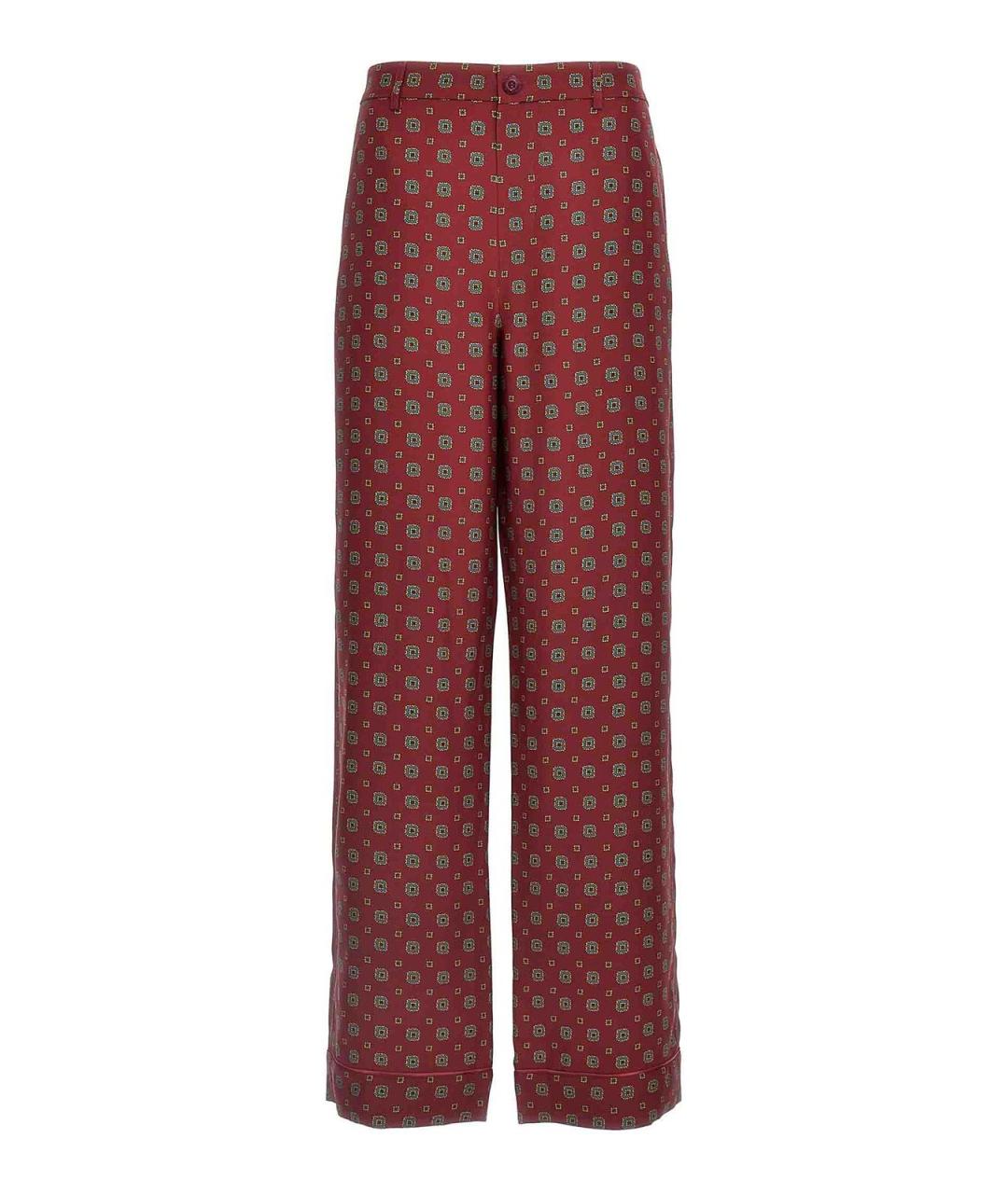 MOSCHINO Бордовые шелковые брюки широкие, фото 1