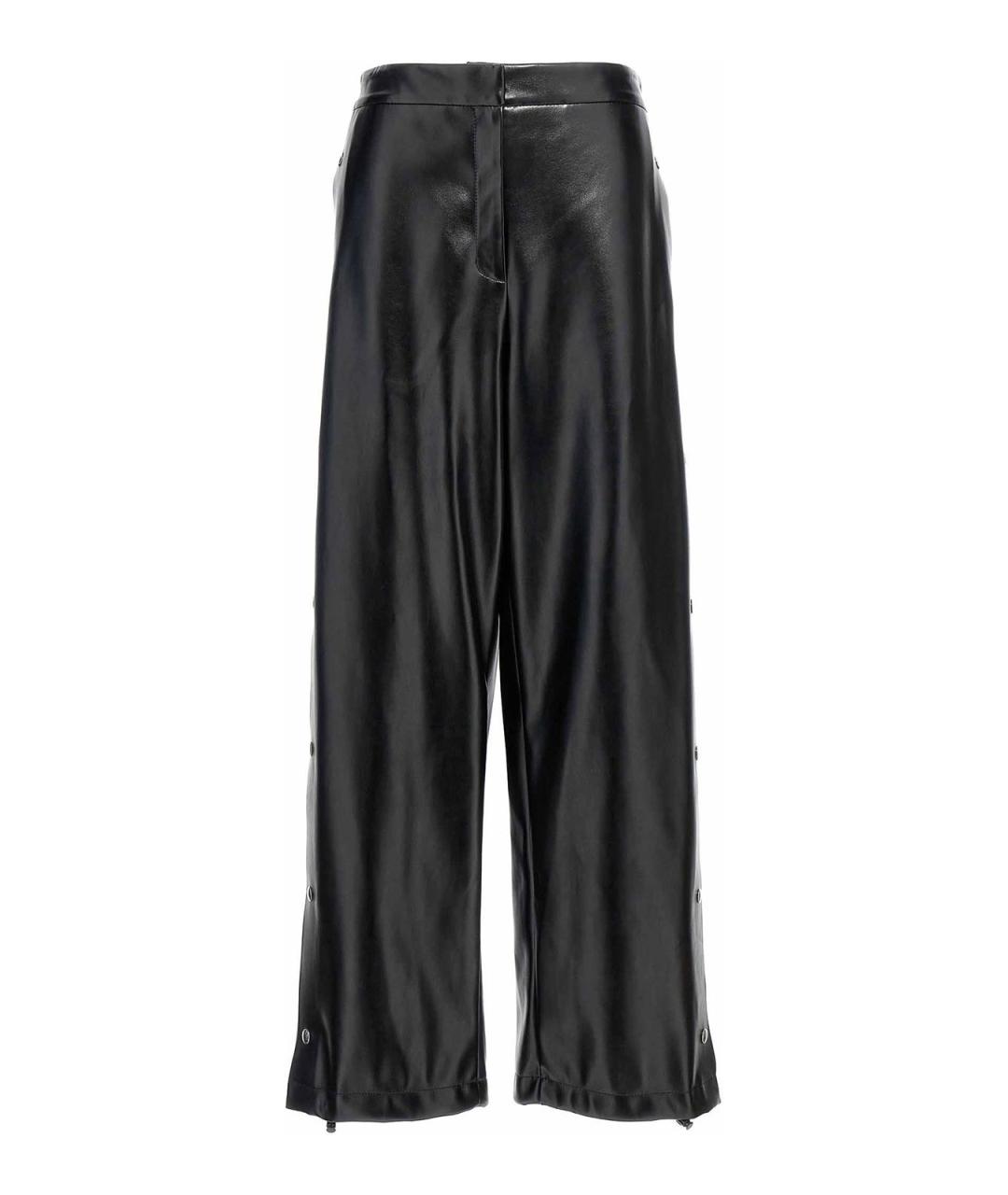 STELLA MCCARTNEY Черные кожаные брюки широкие, фото 1