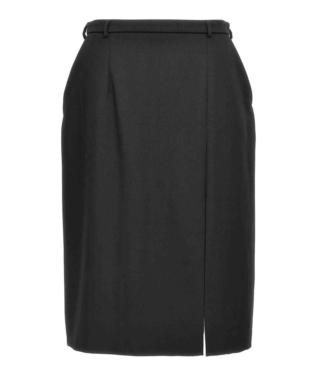 DOLCE&GABBANA Черная шерстяная юбка миди, фото 1
