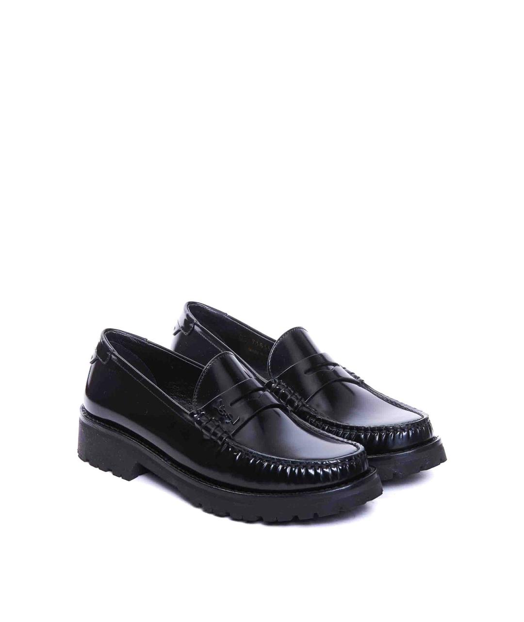 SAINT LAURENT Черные кожаные лоферы, фото 4
