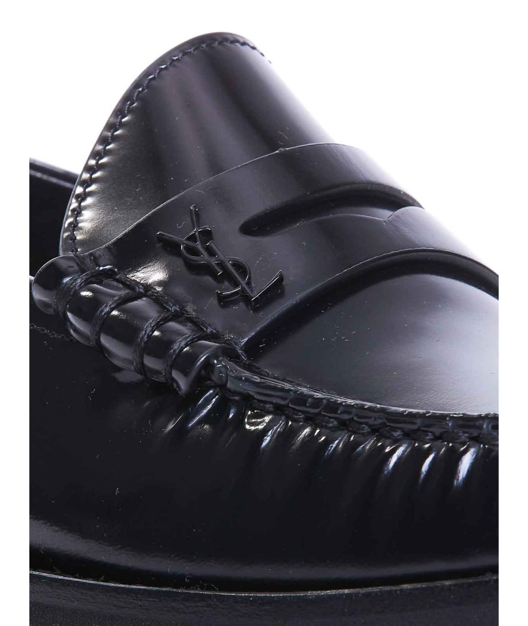 SAINT LAURENT Черные кожаные лоферы, фото 3
