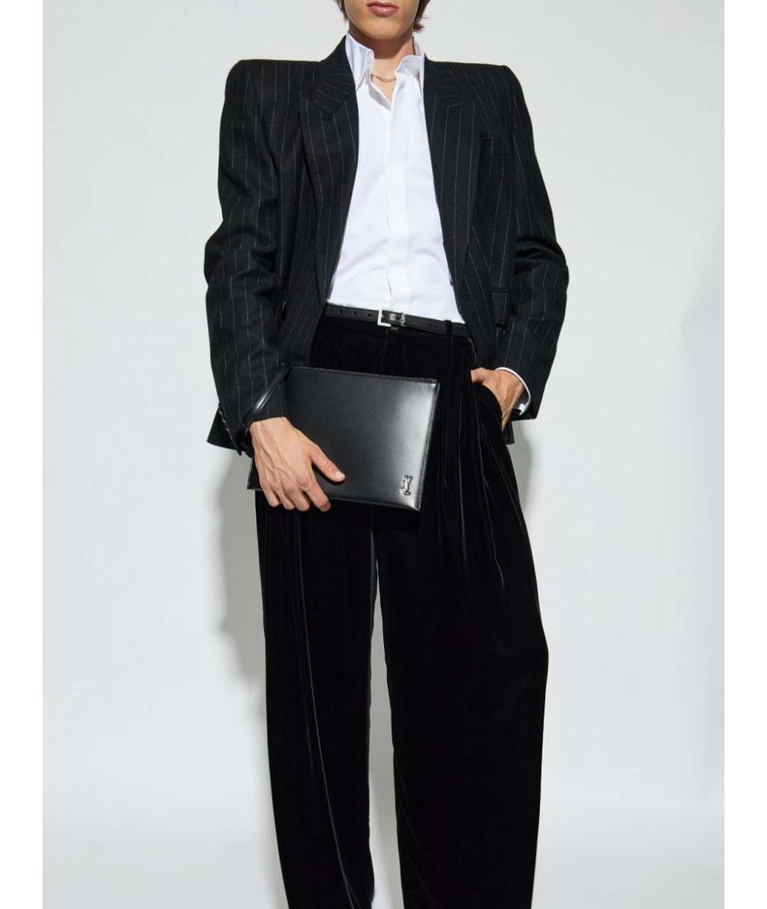 SAINT LAURENT Черная хлопковая классическая рубашка, фото 2