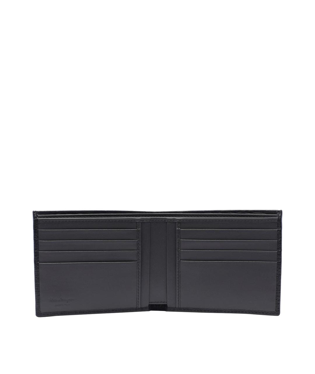 FERRAGAMO Черный кожаный кошелек, фото 2