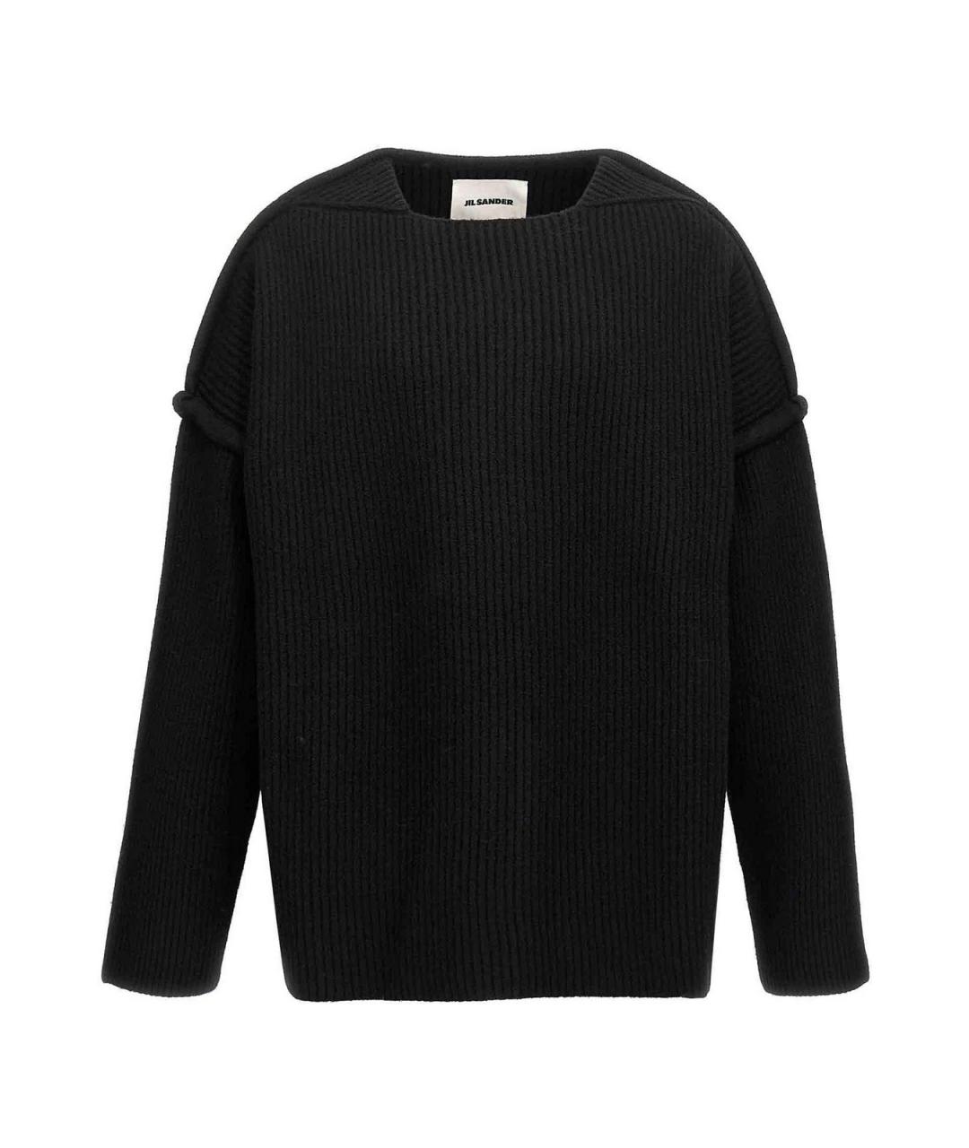 JIL SANDER Черный шерстяной кардиган, фото 1