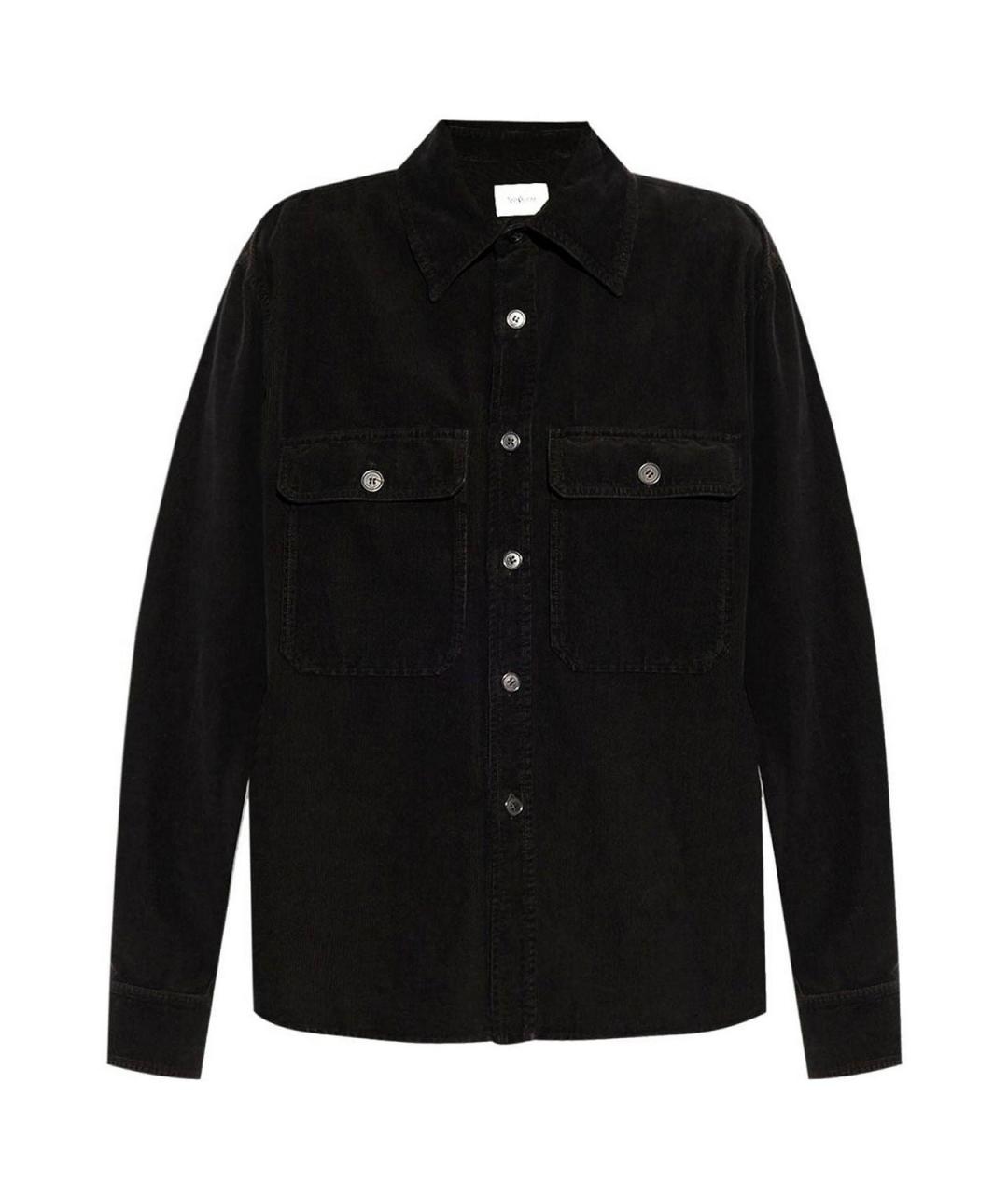 SAINT LAURENT Черная хлопковая классическая рубашка, фото 1