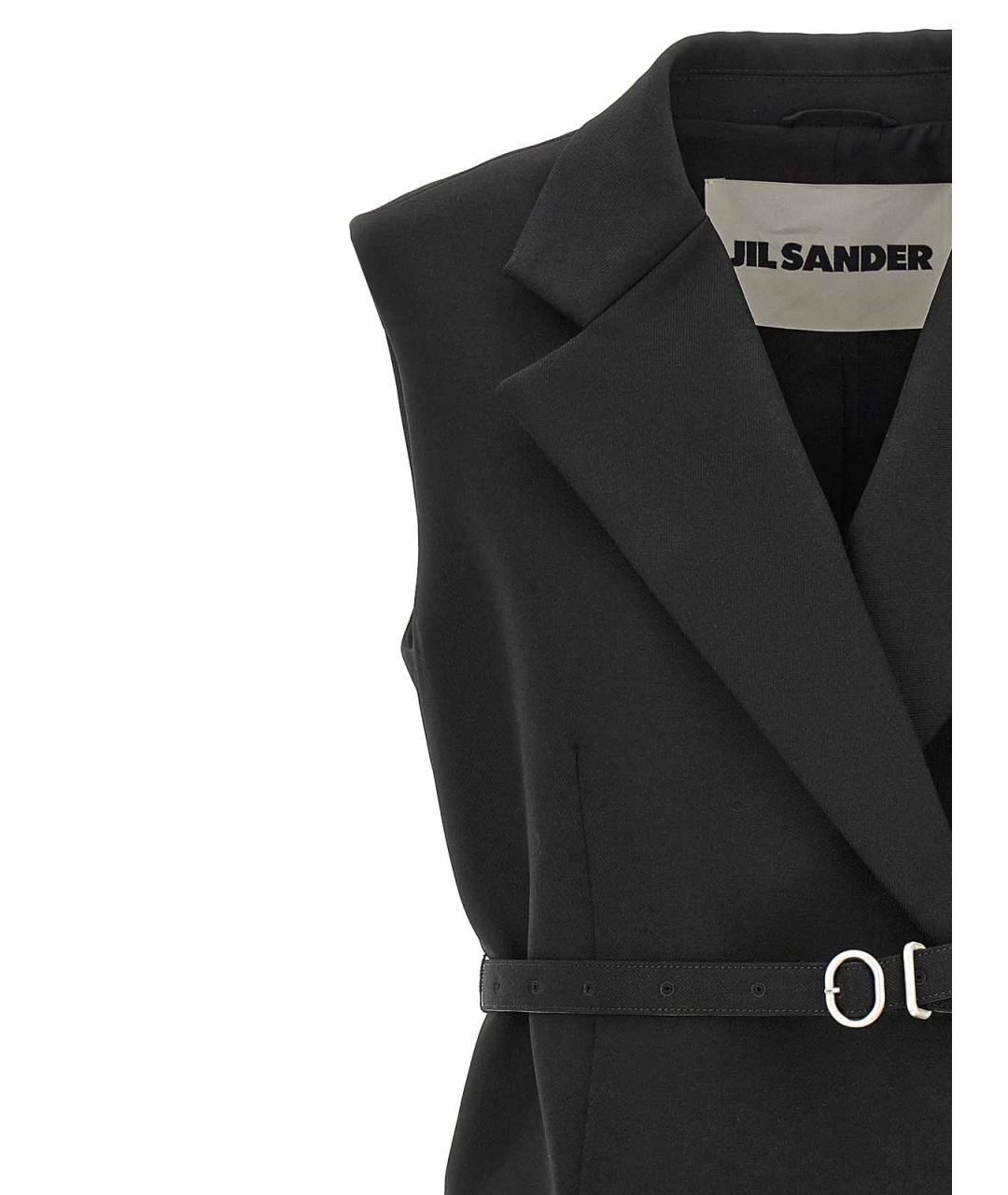 JIL SANDER Черный шерстяной жилет, фото 3