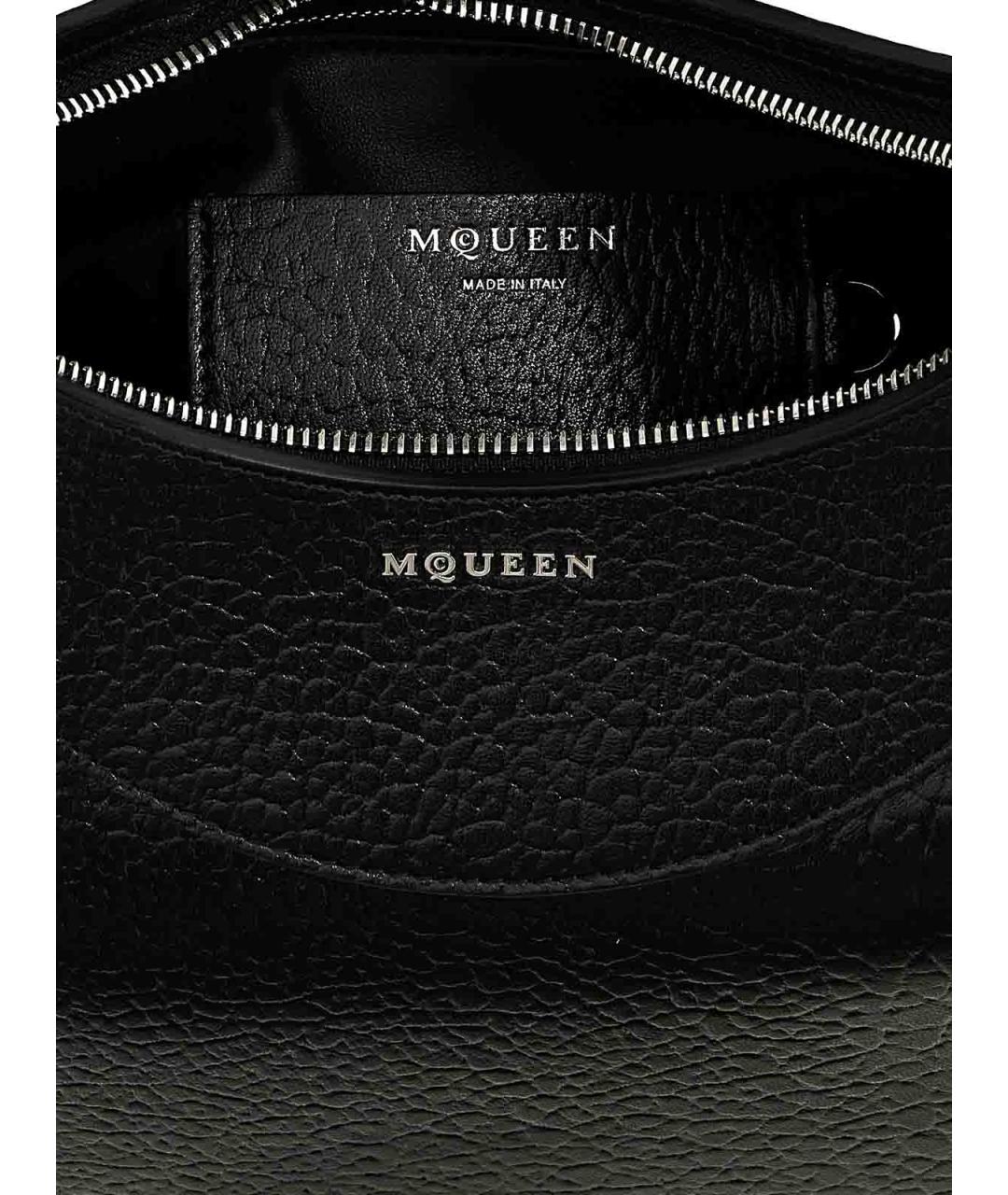 ALEXANDER MCQUEEN Черная кожаная сумка с короткими ручками, фото 4