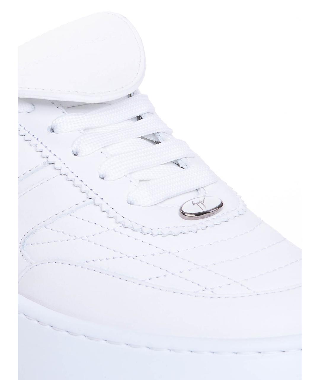 GIUSEPPE ZANOTTI DESIGN Белые кожаные кроссовки, фото 3