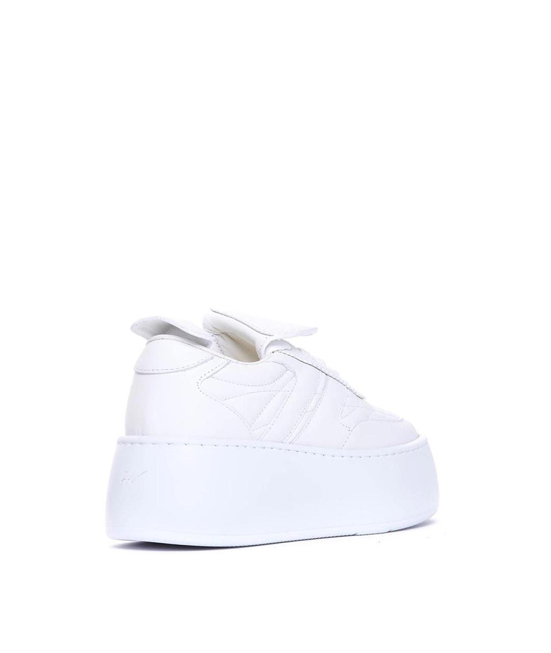 GIUSEPPE ZANOTTI DESIGN Белые кожаные кроссовки, фото 2