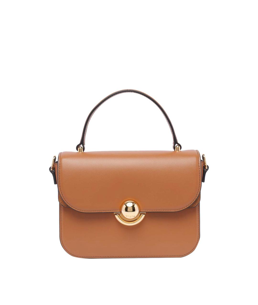 FURLA Коричневая кожаная сумка с короткими ручками, фото 1