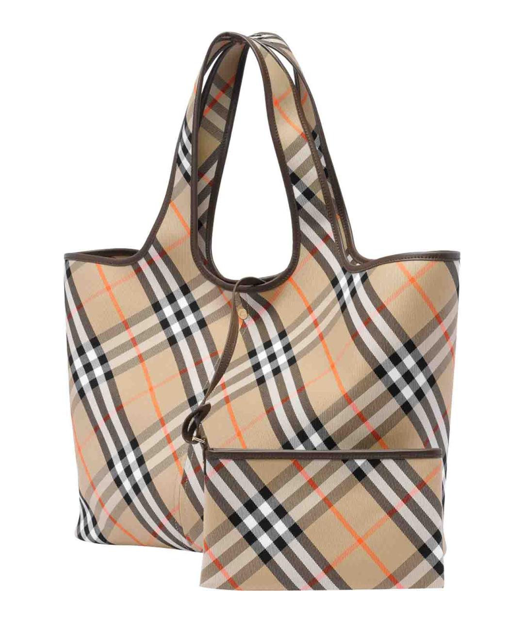 BURBERRY Бежевая хлопковая сумка на плечо, фото 4
