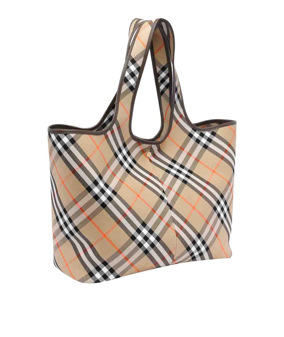 BURBERRY Бежевая хлопковая сумка на плечо, фото 2