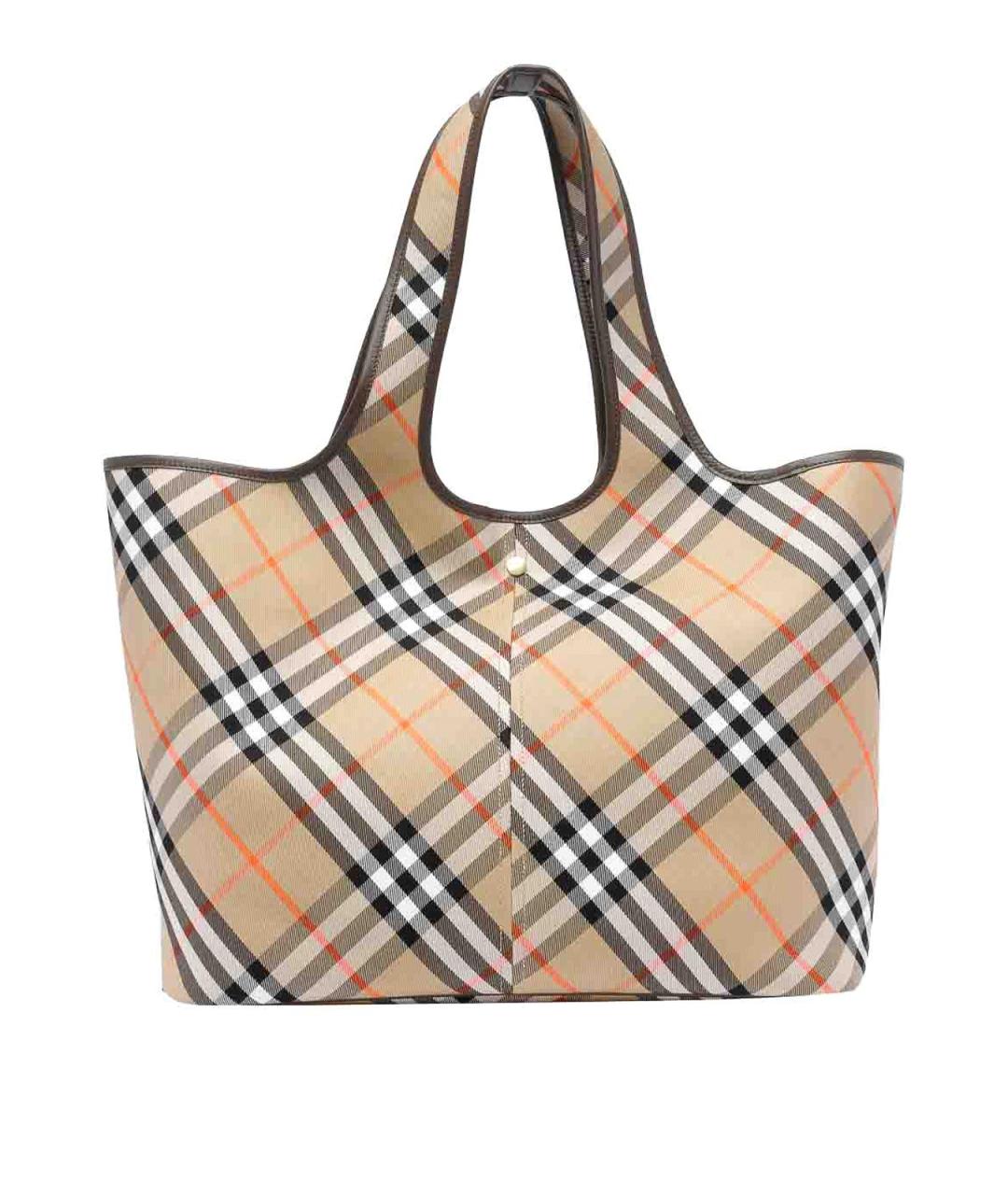 BURBERRY Бежевая хлопковая сумка на плечо, фото 3
