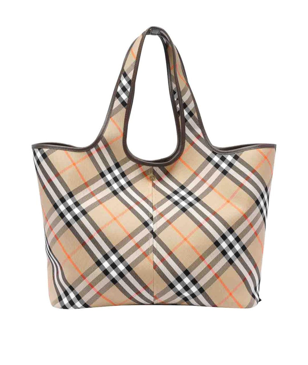 BURBERRY Бежевая хлопковая сумка на плечо, фото 1