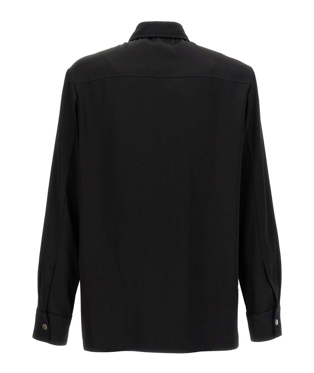 JIL SANDER Черная шелковая классическая рубашка, фото 2