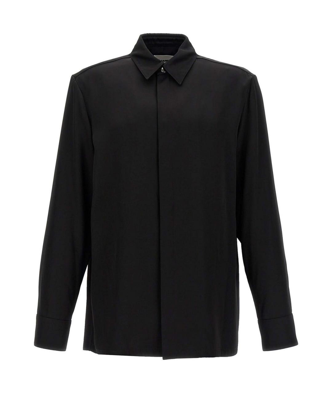 JIL SANDER Черная шелковая классическая рубашка, фото 1