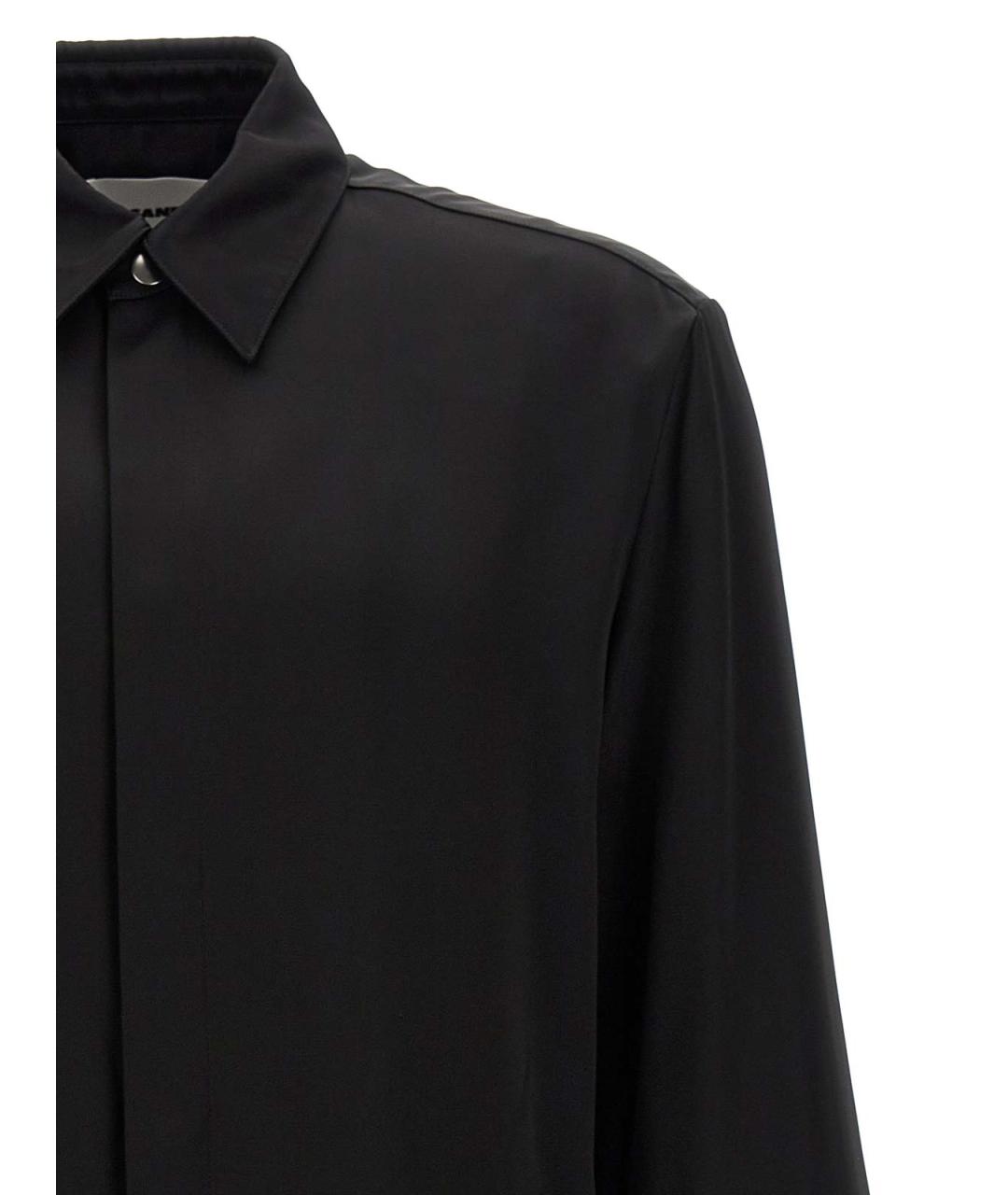 JIL SANDER Черная шелковая классическая рубашка, фото 3