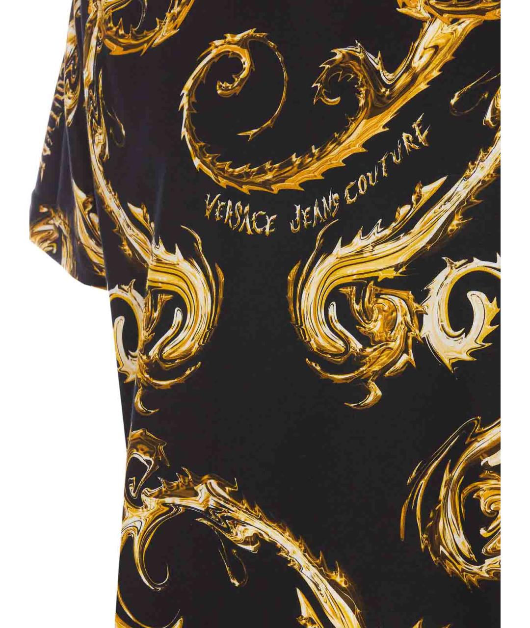 VERSACE JEANS COUTURE Черная хлопковая футболка, фото 3
