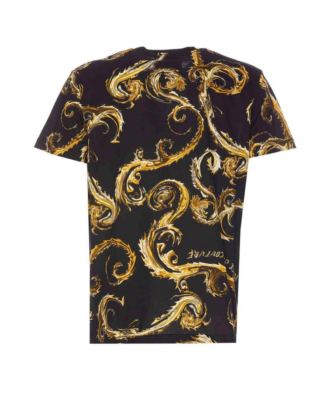 VERSACE JEANS COUTURE Черная хлопковая футболка, фото 2