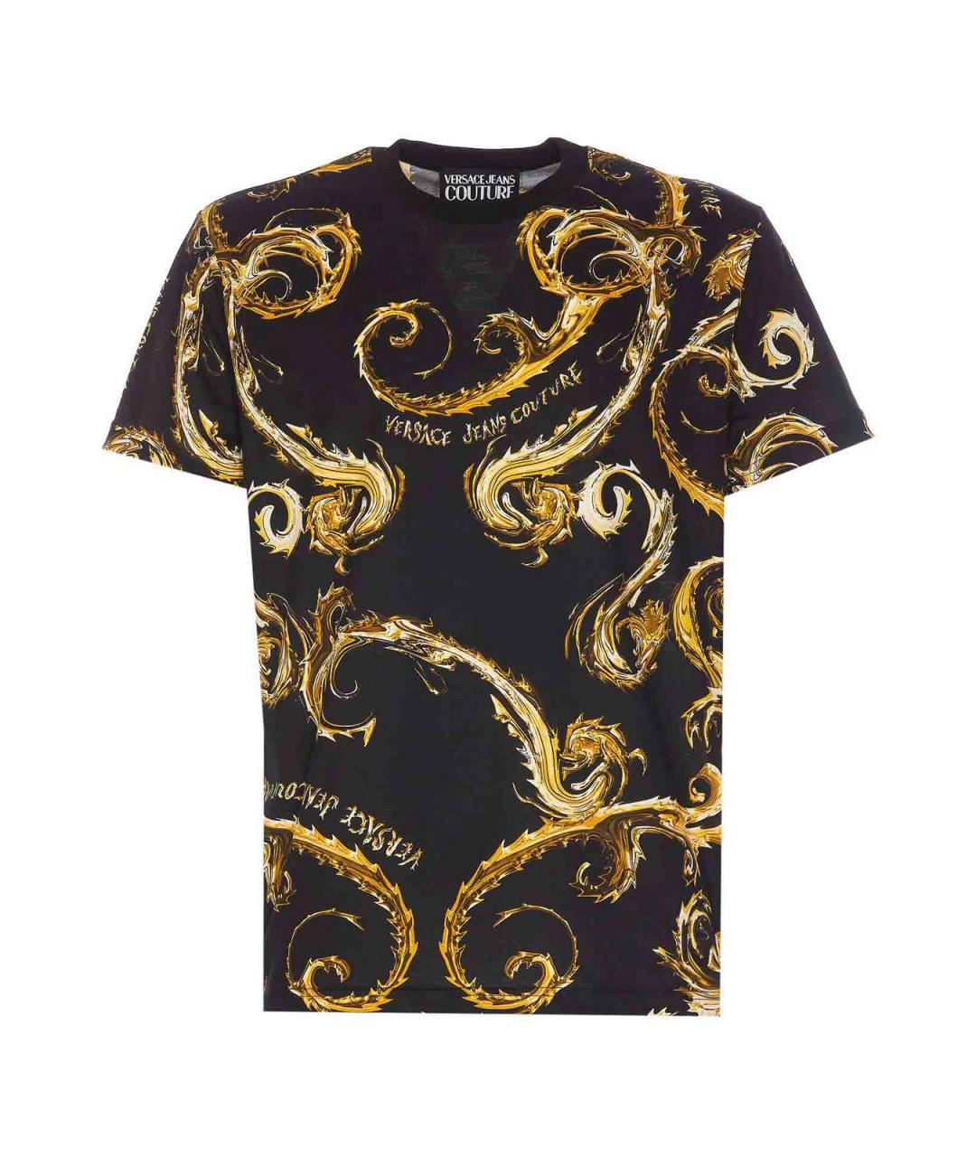 VERSACE JEANS COUTURE Черная хлопковая футболка, фото 1