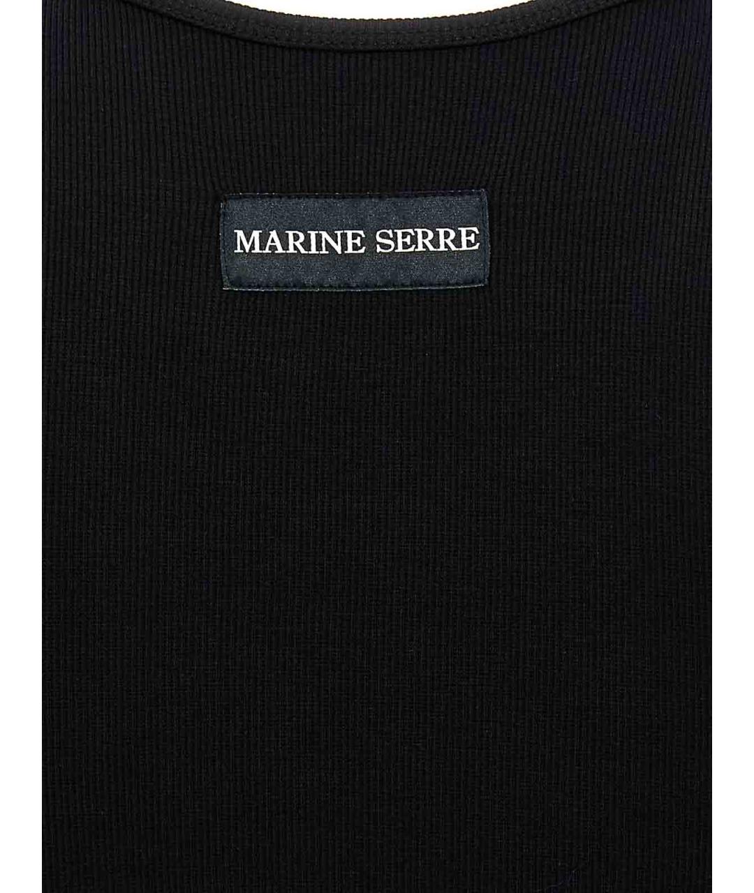 MARINE SERRE Черная хлопковая майка, фото 4