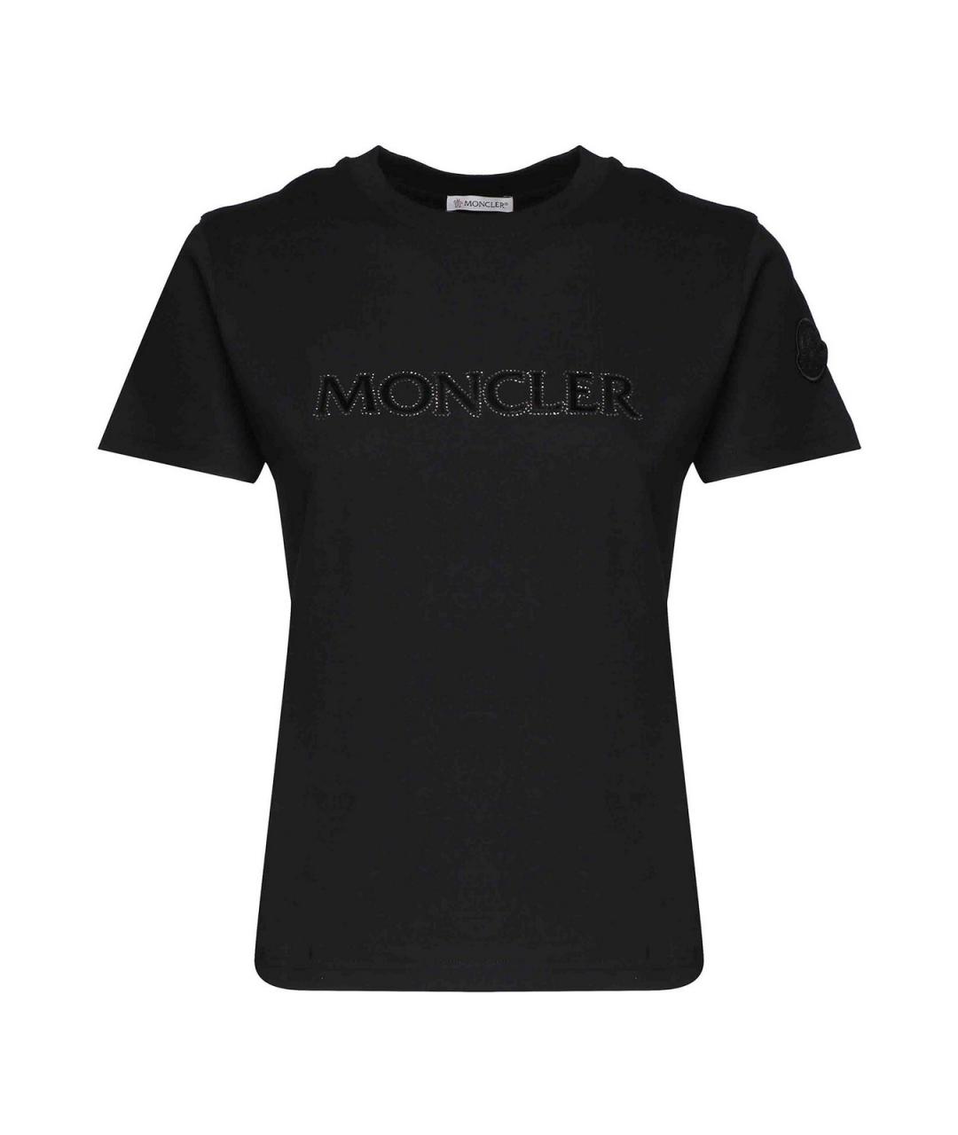 MONCLER Черная хлопковая футболка, фото 1