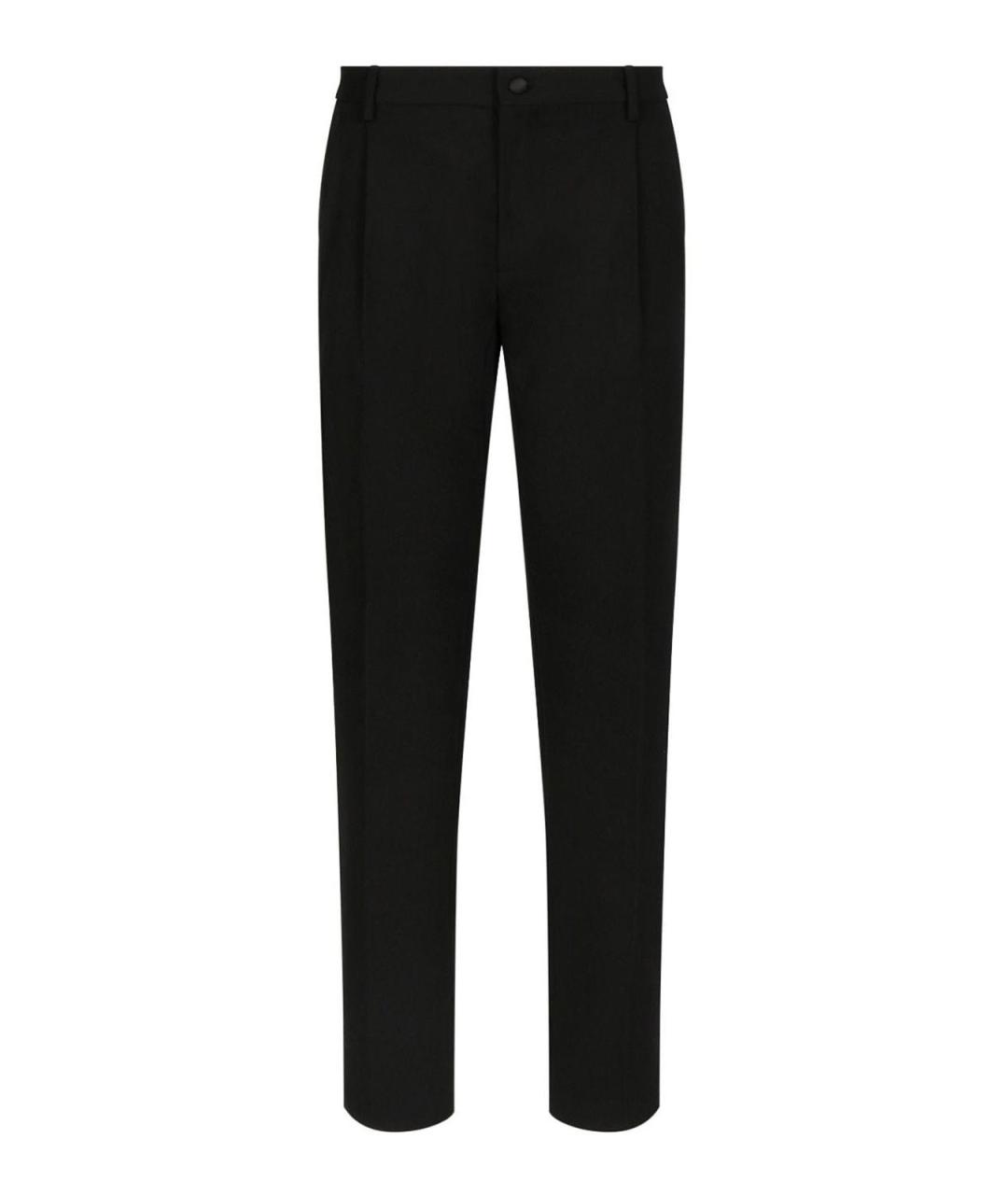DOLCE&GABBANA Черные шерстяные классические брюки, фото 1