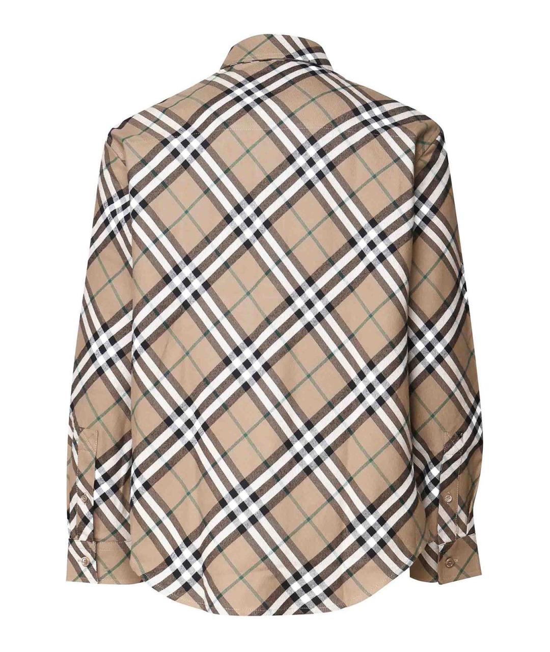 BURBERRY Бежевая шерстяная кэжуал рубашка, фото 2