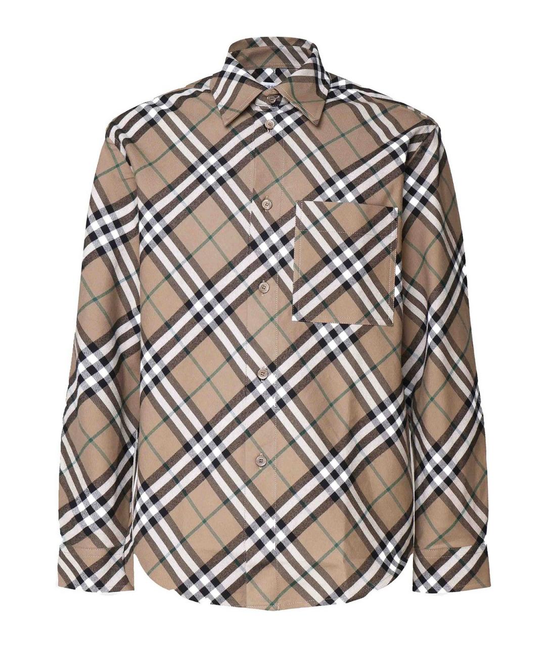 BURBERRY Бежевая шерстяная кэжуал рубашка, фото 1