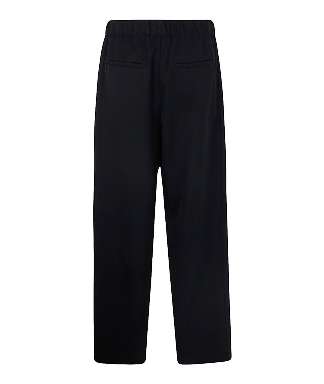 JIL SANDER Черные шерстяные повседневные брюки, фото 2