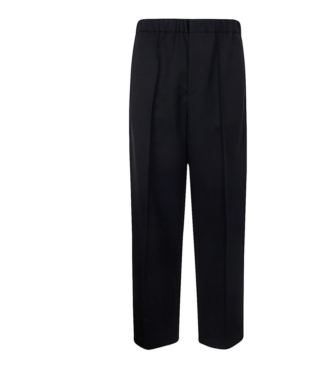 JIL SANDER Черные шерстяные повседневные брюки, фото 1