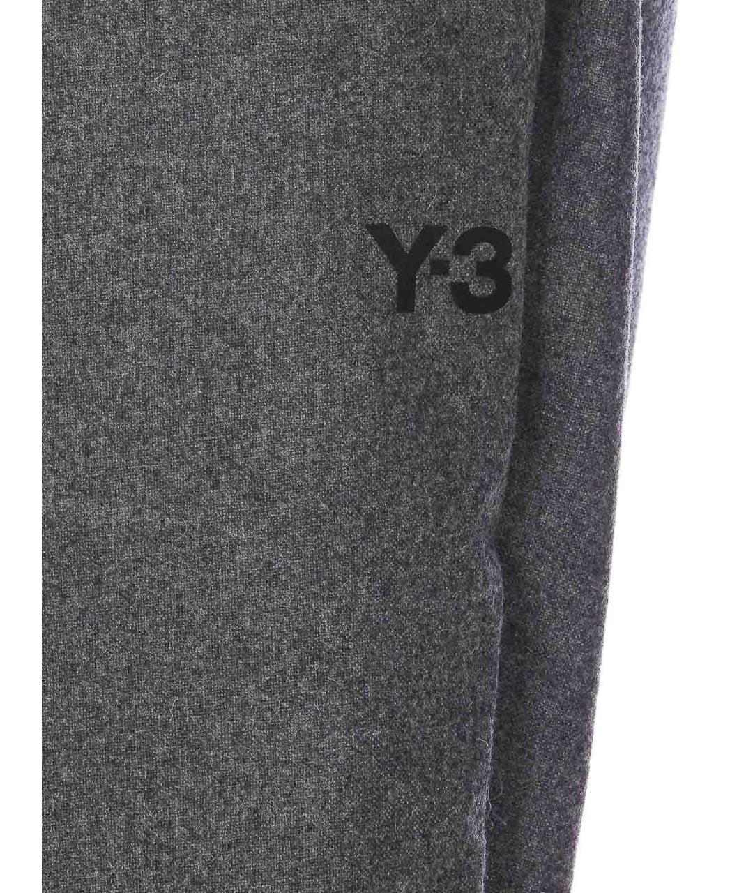 Y-3 Серые полиэстеровые повседневные брюки, фото 3