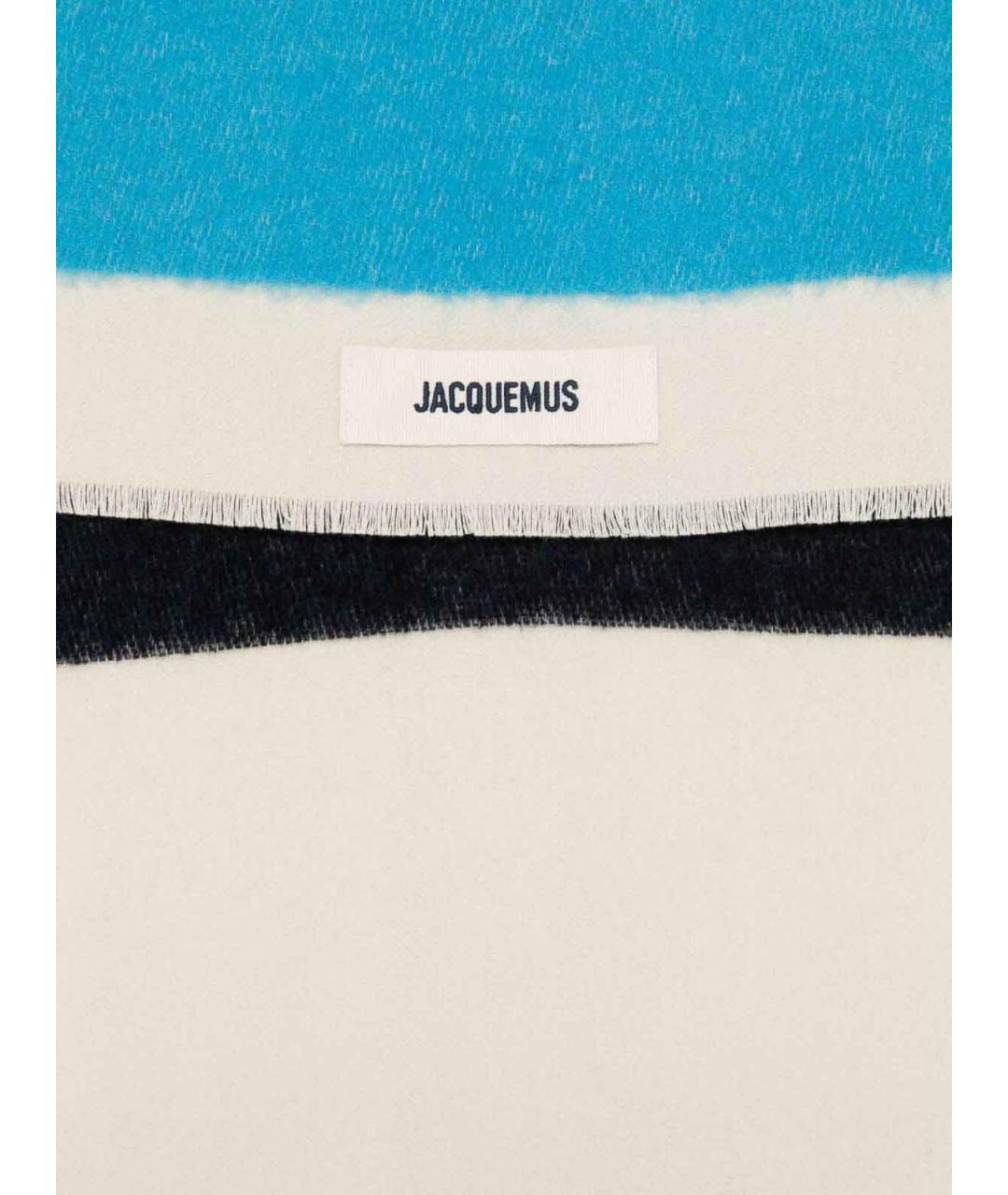 JACQUEMUS Синий шерстяной шарф, фото 3