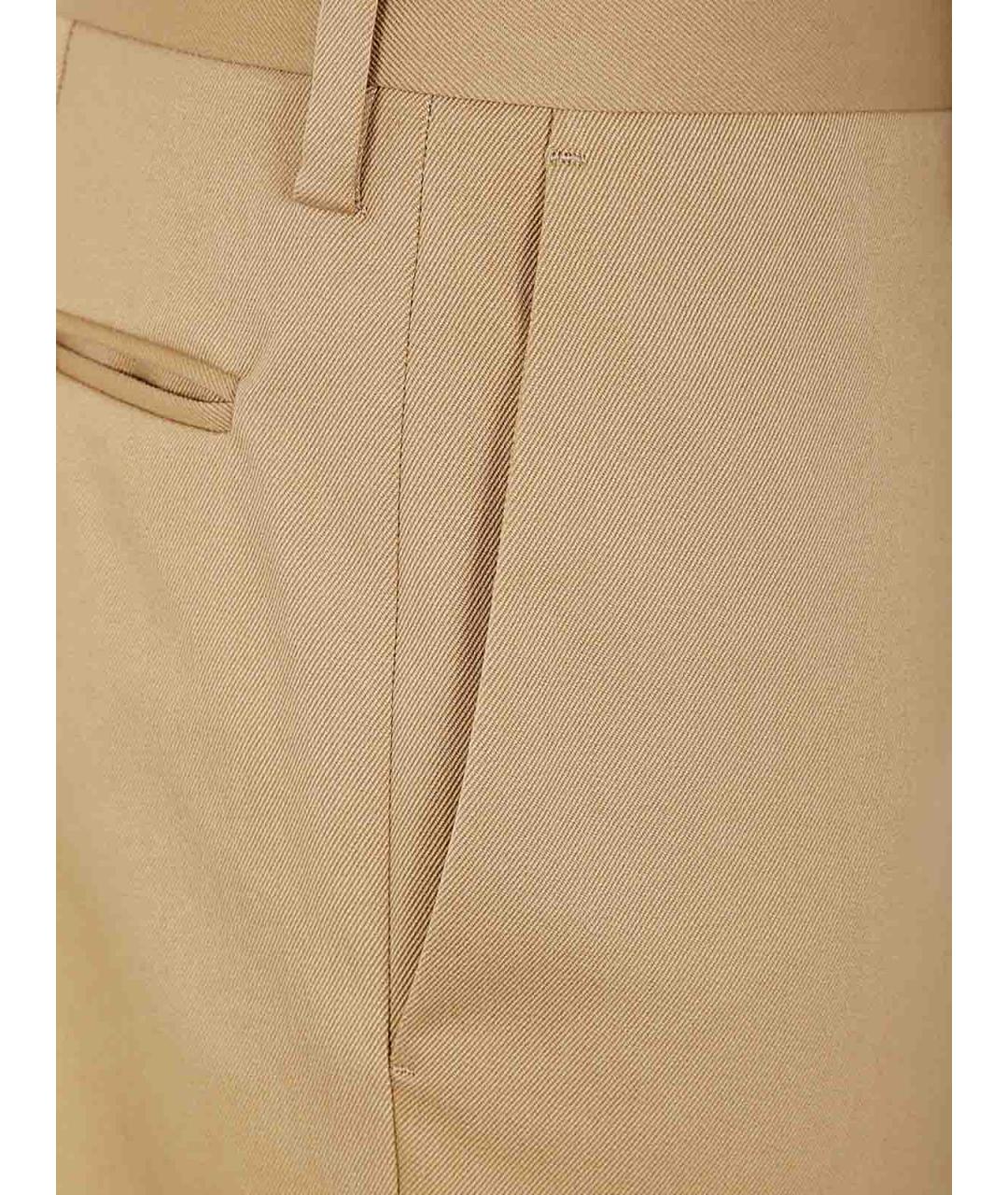 PAUL SMITH Бежевые хлопковые повседневные брюки, фото 3