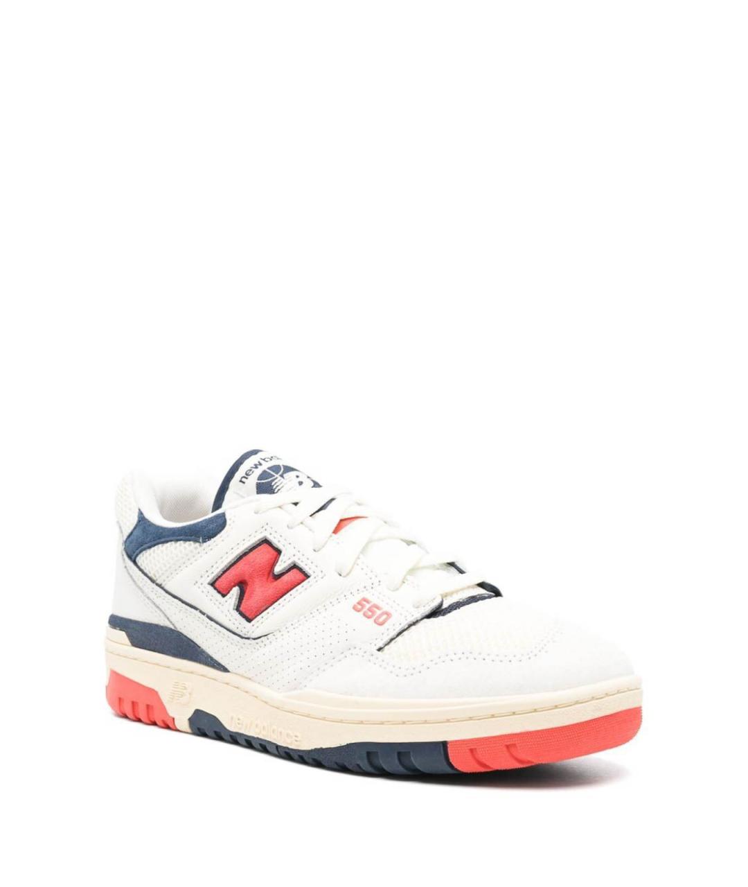 NEW BALANCE Белые кожаные низкие кроссовки / кеды, фото 3