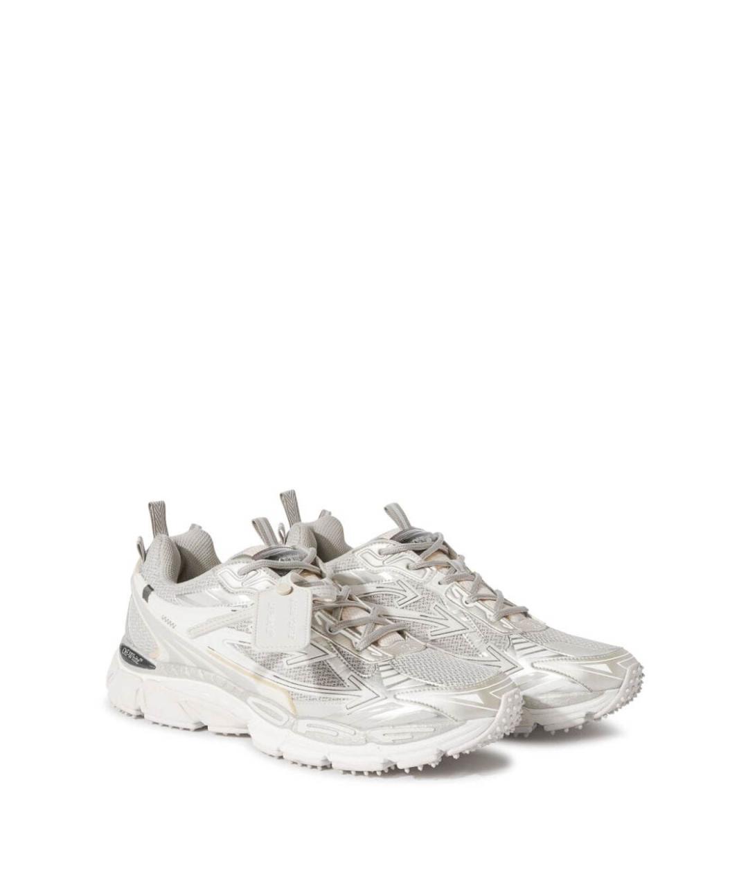 OFF-WHITE Бежевые текстильные низкие кроссовки / кеды, фото 4