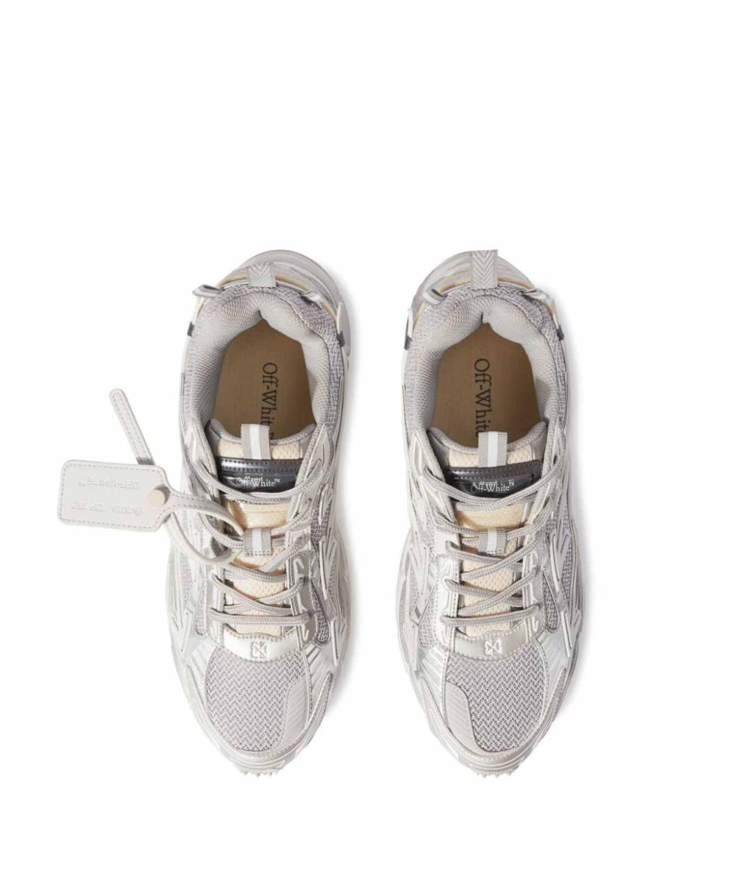 OFF-WHITE Бежевые текстильные низкие кроссовки / кеды, фото 3