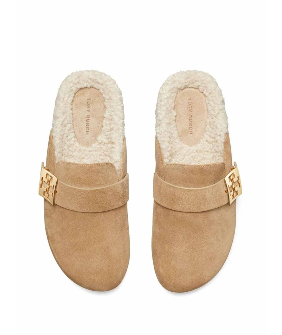 TORY BURCH Бежевые замшевые мюли, фото 2
