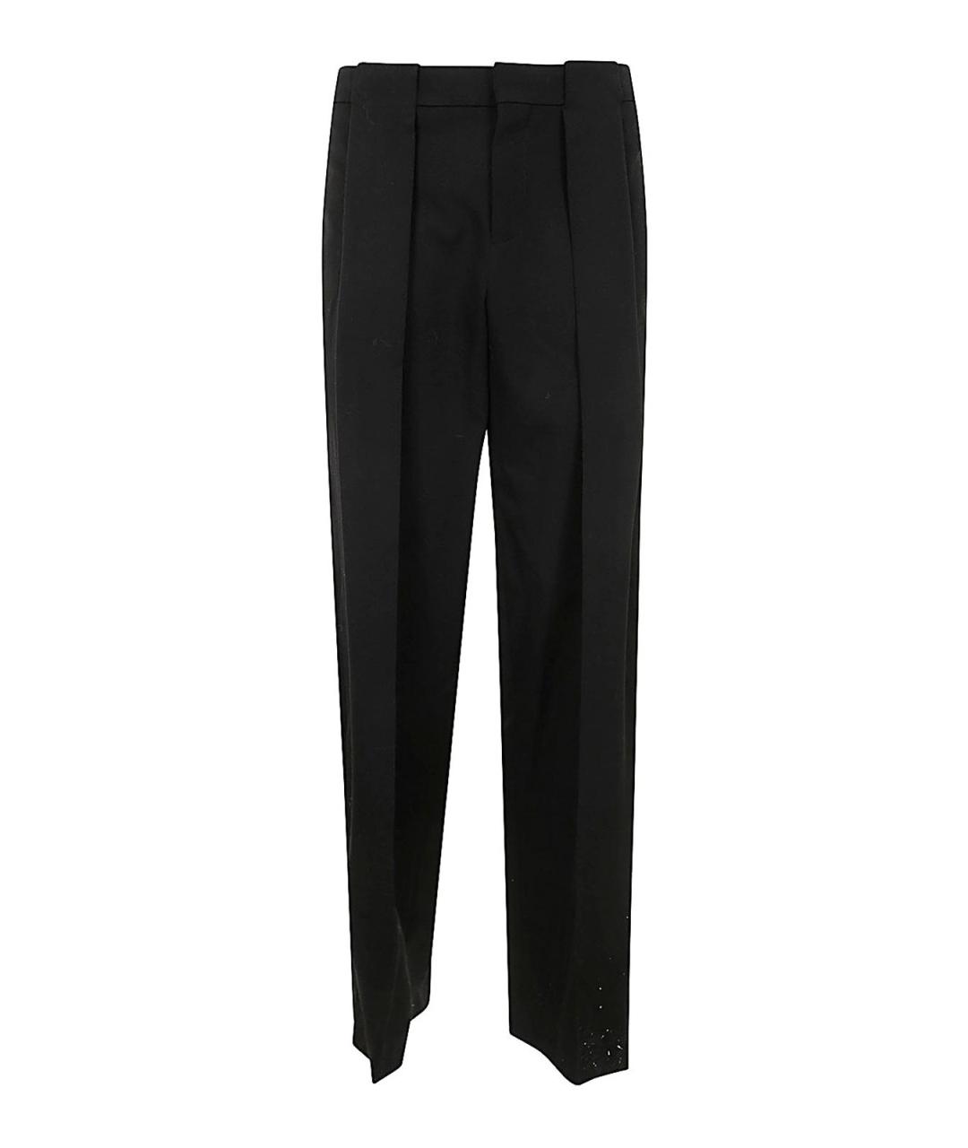 BALMAIN Черные шерстяные повседневные брюки, фото 1