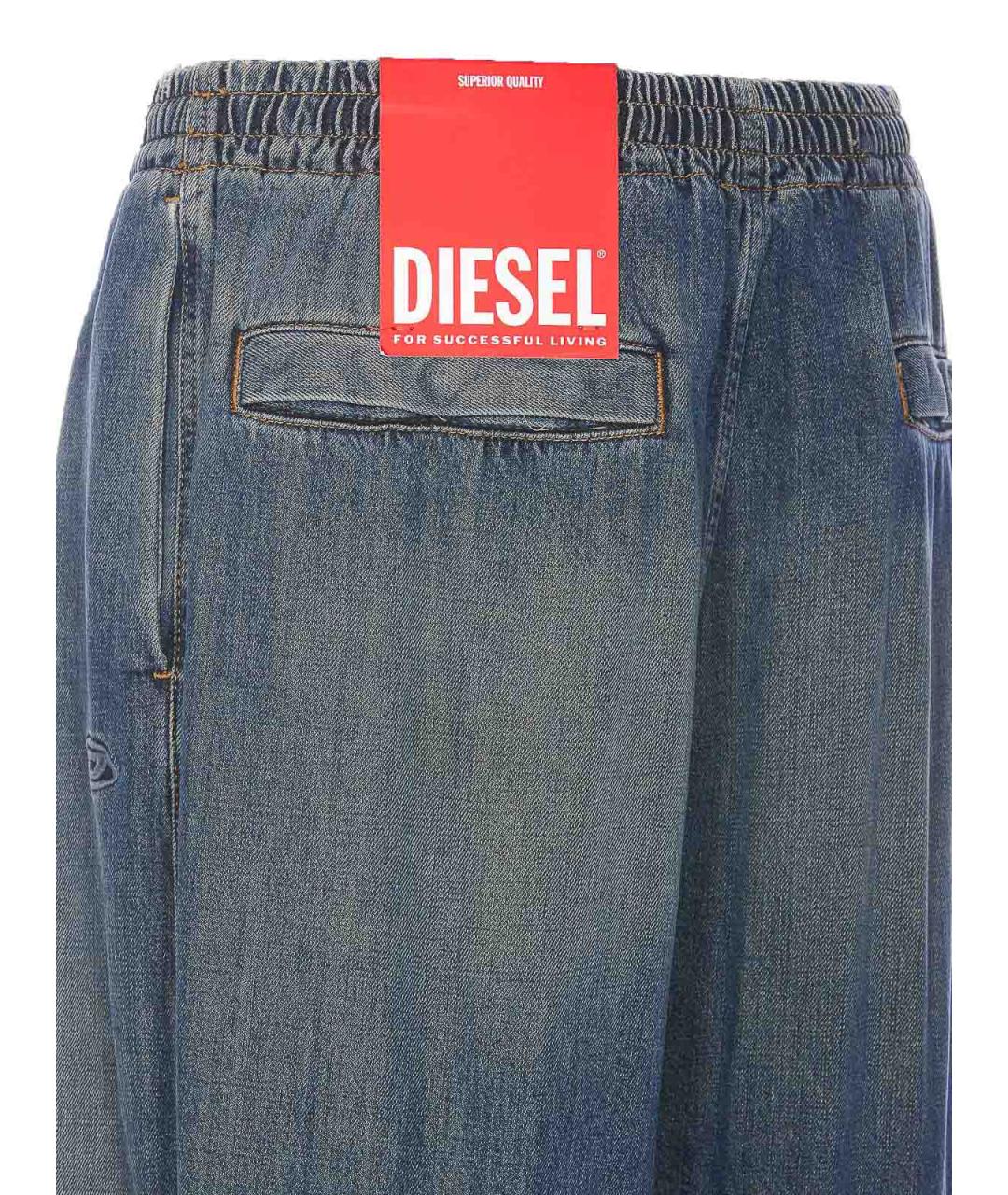 DIESEL Синие хлопковые джинсы клеш, фото 3