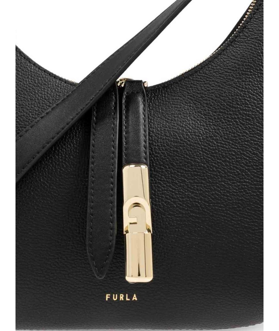 FURLA Черная кожаная сумка через плечо, фото 3