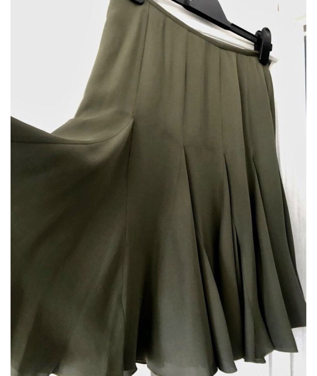 ARMANI COLLEZIONI Зеленая шелковая юбка миди, фото 2