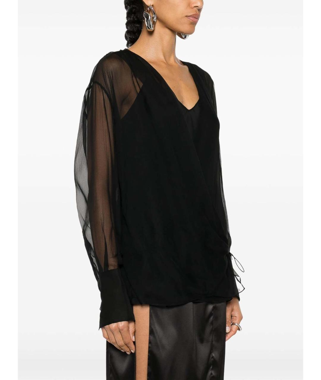 GIVENCHY Черная шелковая блузы, фото 3