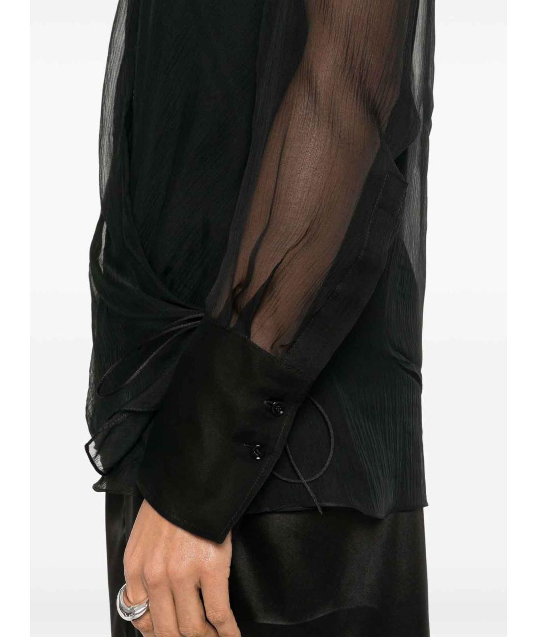 GIVENCHY Черная шелковая блузы, фото 5